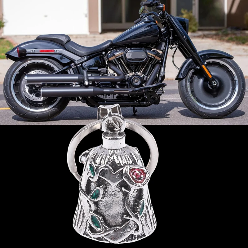 1Pc Punk Motorcycle Stainless Steel Bell Pendant Necklace Men's Personalized Biker Rock Party Exorcist Jewelry