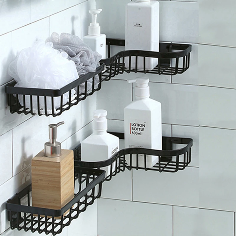 New Bathroom Shelf Wall Mounted Rack No-Drill Kitchen Storage Organizer Shelf Corner Shelf Bracket for Bathroom Accessories