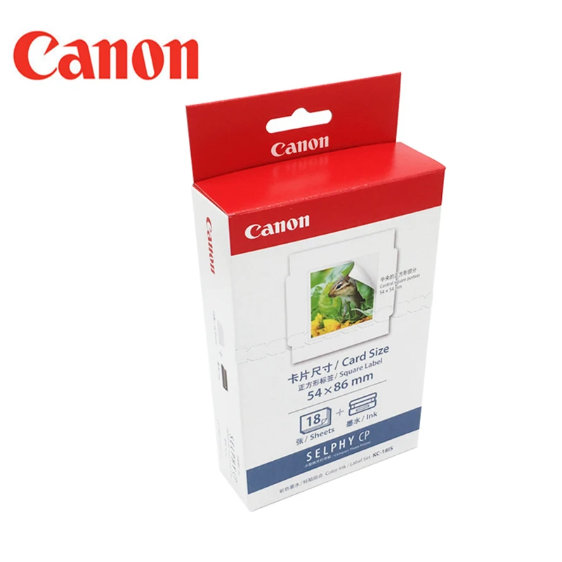 KC-18IS Square Label Sticker Photo Paper for Canon Selphy CP1300 CP1200 Printer CP900 CP910 CP1000 Ink Cartridge and Photo Paper