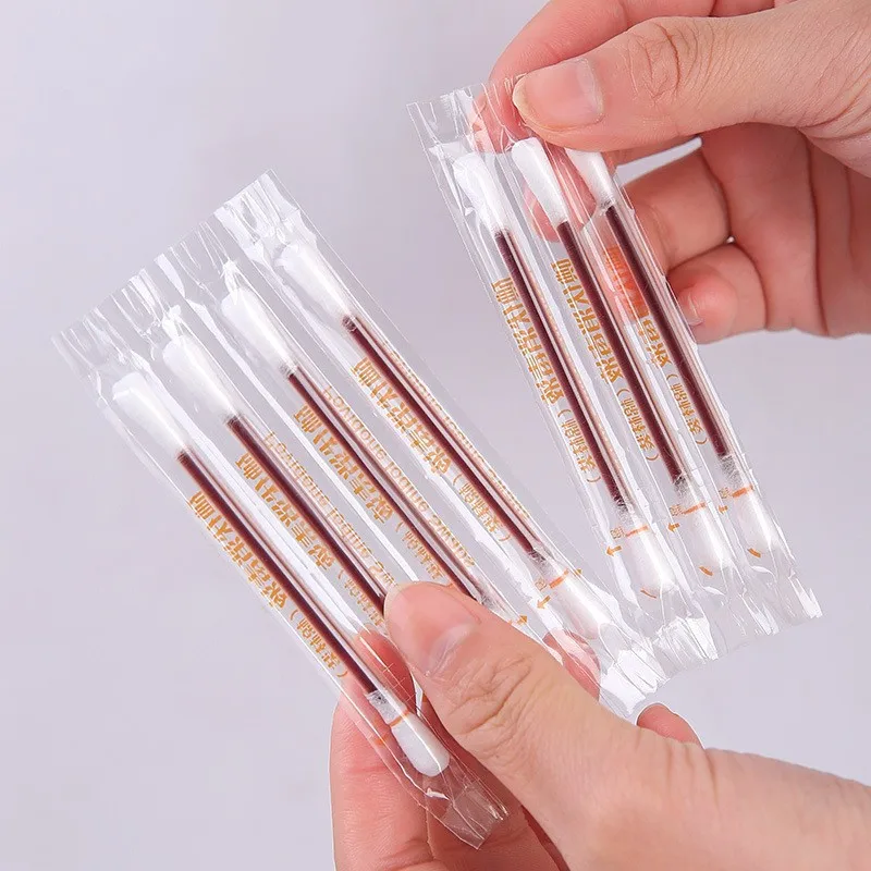 (HB05)50Pcs Disposable Iodine Alcohol Cotton Swabs Single Pack Fast For Home Travel Outdoor Wound Care