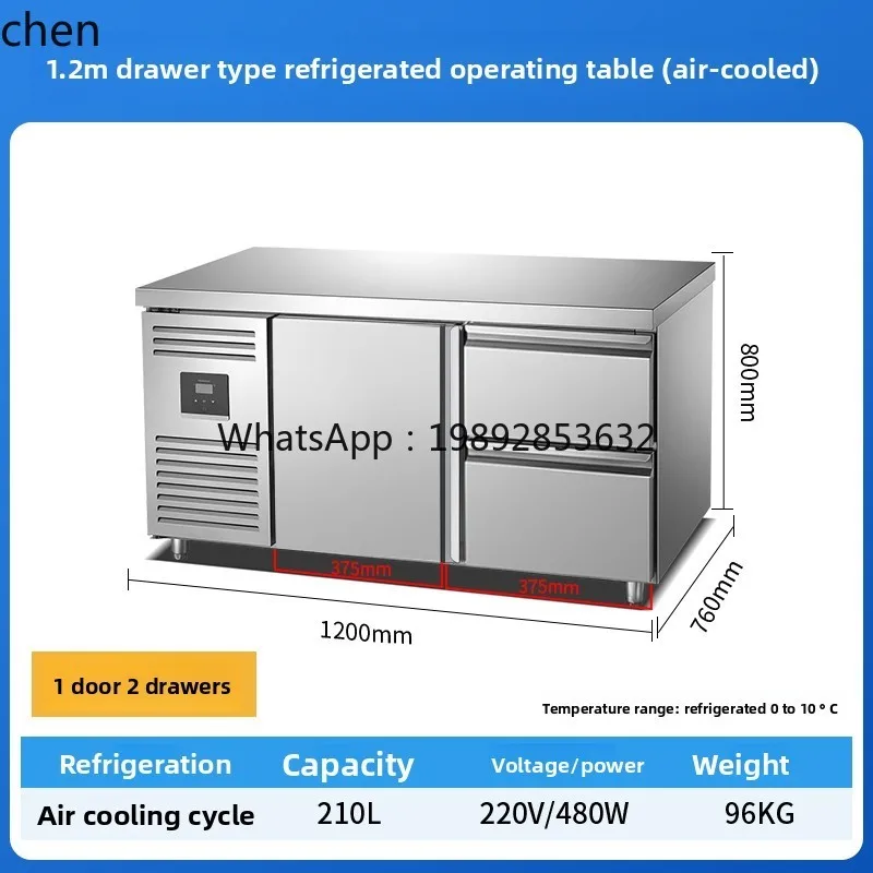 

refrigerated workbench freezer stainless steel refrigerator air-cooled kitchen fresh-keeping flat-cooled console