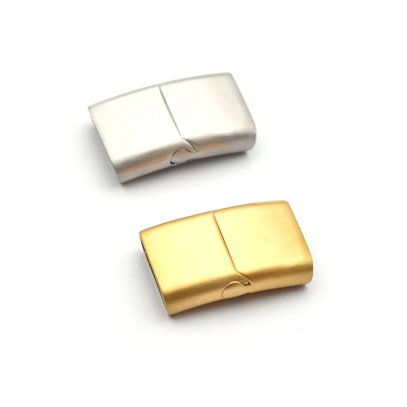 10Pcs Stainless Steel Magnetic Clasp 16*5mm Bracelet Magnet Flat Buckle DIY Accessories Leather Jewelry Making Finding Supplies