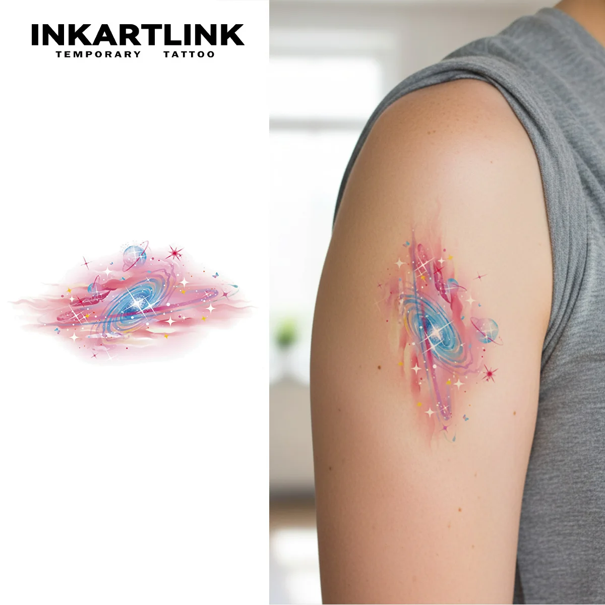INKARTINK Temporary Tattoo Party Bag Waterproof Color Printing Design Painting Fake Body Stickers, Holiday Role Playing Decorati