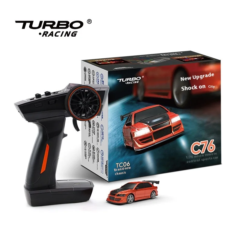 Turbo Racing Mini RC Auto telecomandata in scala 1/76 C76 RTR Edizione limitata con illuminazione ambientale Modello di auto giocattolo