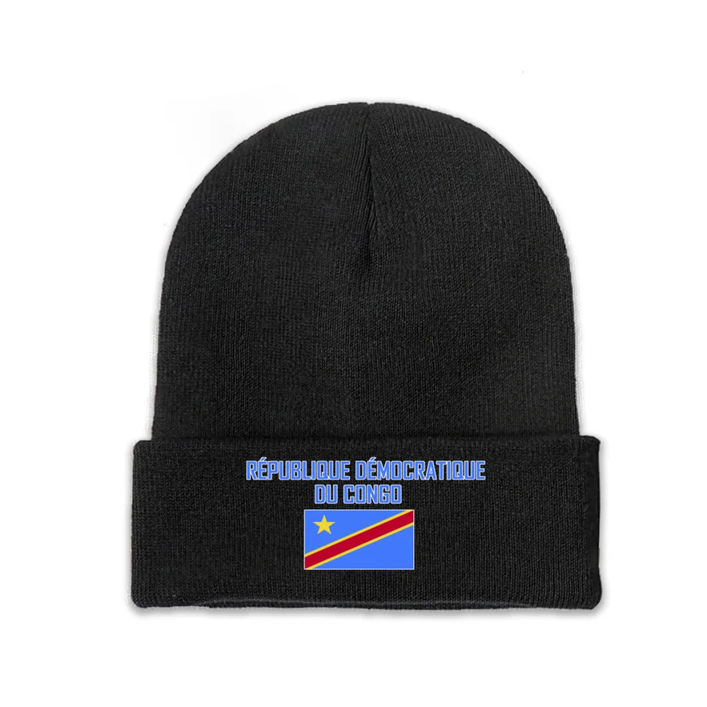 Democratic Republic of Congo Country Flag Top Print Men Women Unisex Knitted Hat Winter Autumn Beanie Cap Warm Bonnet