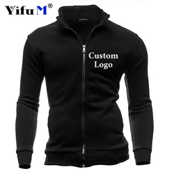 2026 Custom Logo Men's Brand Hoodies Sweatshirts Zipper Stand Collar Men Sweatshirts For Male No Hooded Sweatshirt Man Pullover