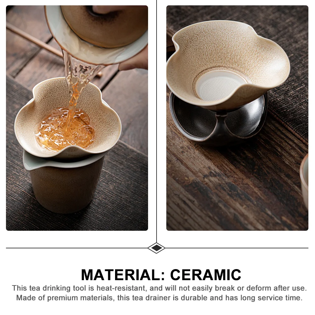 

1Set Ceramic Tea Filter Thickened Residue Infuser Portable Heatproof Unique Design Household Tea Accessories Mesh Filter