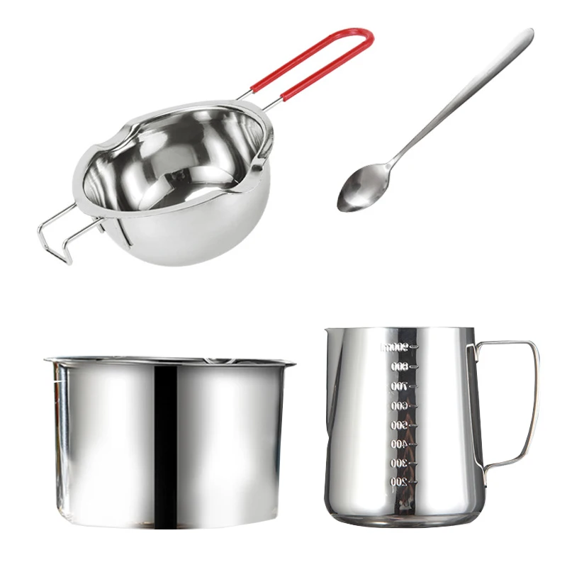 

304 Stainless Steel Wax Melting Pot Set, DIY Aromatherapy, Candles, Chocolate Wax Melting Pot, Cup, Outside Pot, Spoon