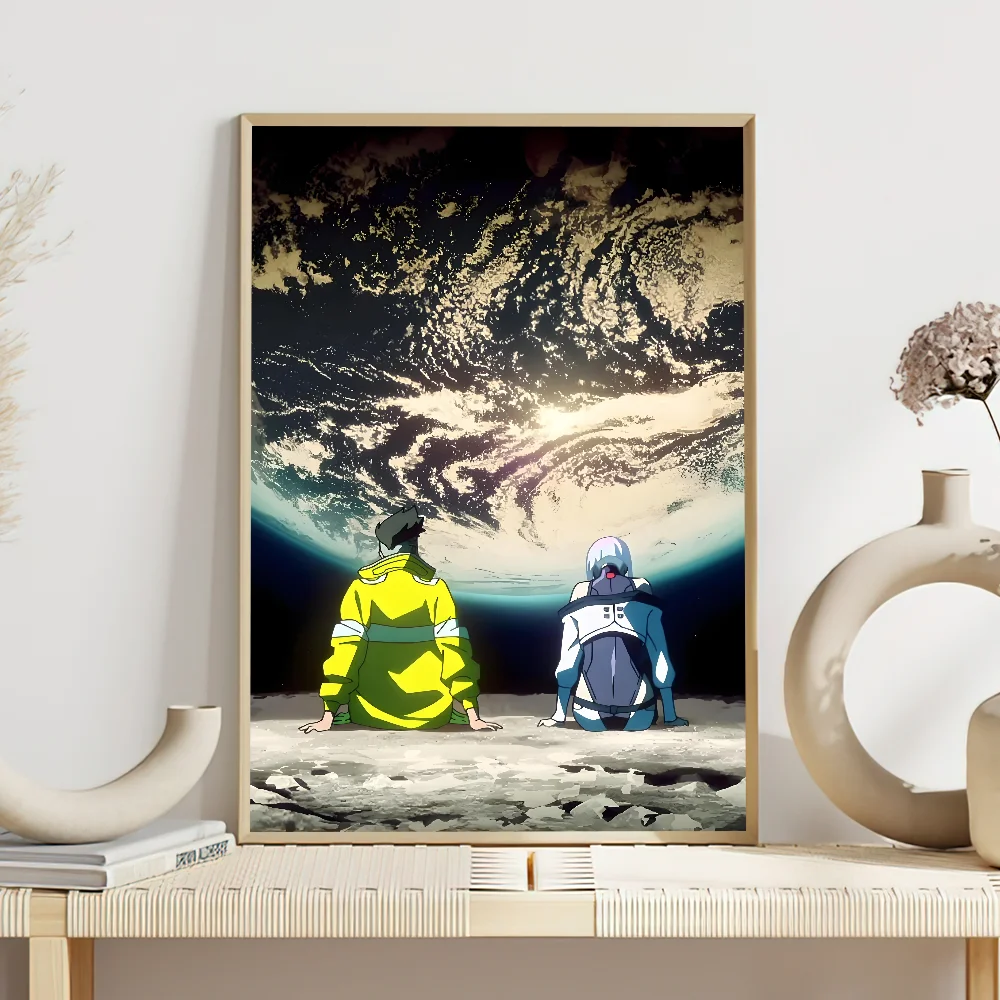 أنيمي C-Cyberpunk E-Edgerunners المشارك لوحة ذاتية اللصق غرفة المعيشة مكتب الديكور غرفة نوم المنزل الجدار ملصق يطبع