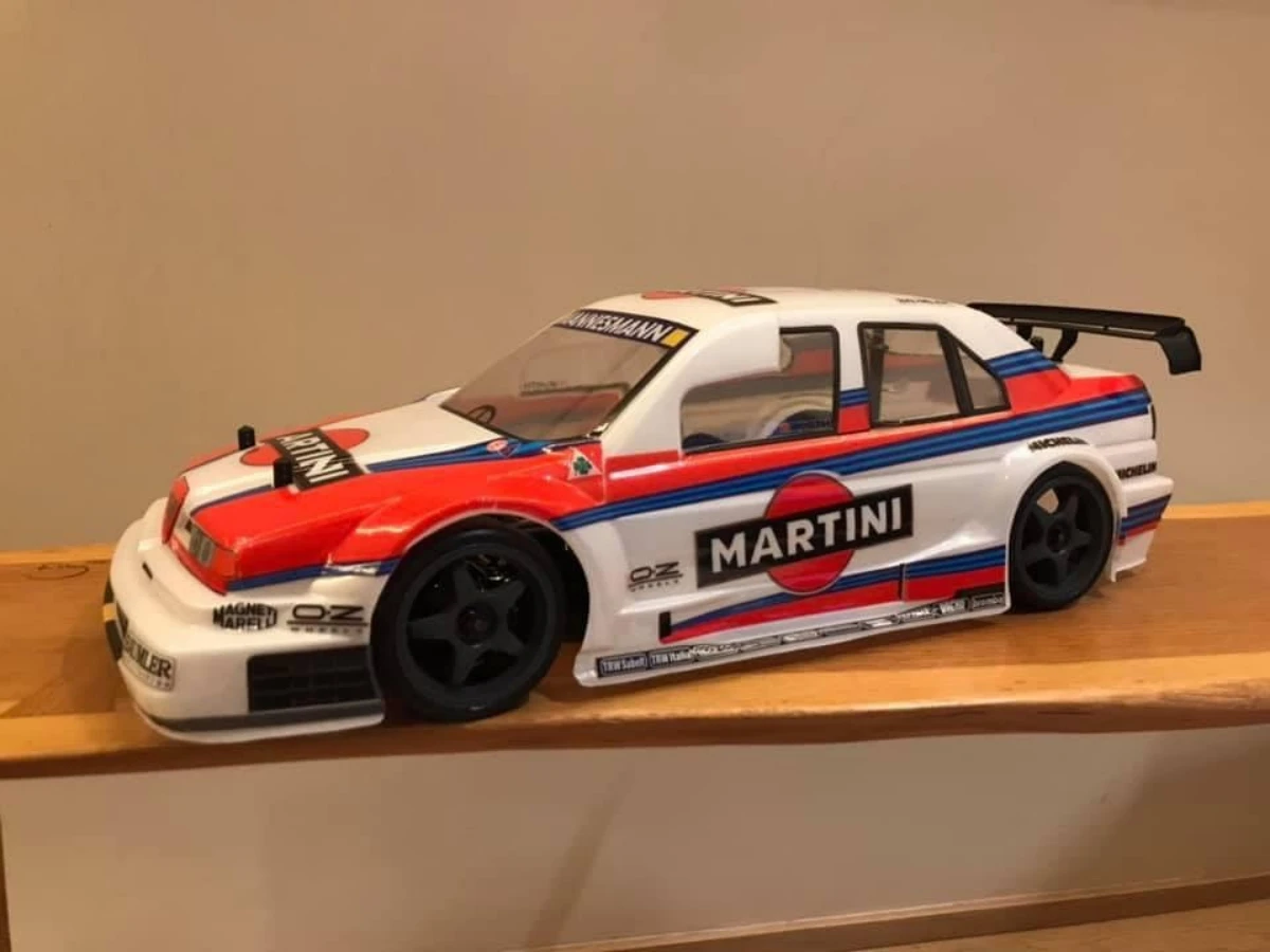 TC055 1/10 Alfa Romeo 155 V6 TI jasne nadwozie 190mm dla RC samochód do driftu 257mm rozstaw osi Tamiya tt01 tt02 podwozie 3 wyścigi kyosho