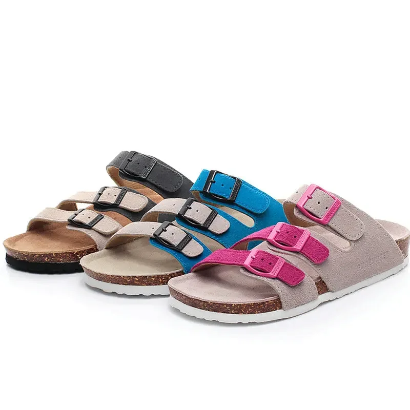

Cowhide Cork Slippers Summer Wear Fashion Versatile Women's Shoes New Sandals Beach Sandals Fashion Velvet Flip Flops