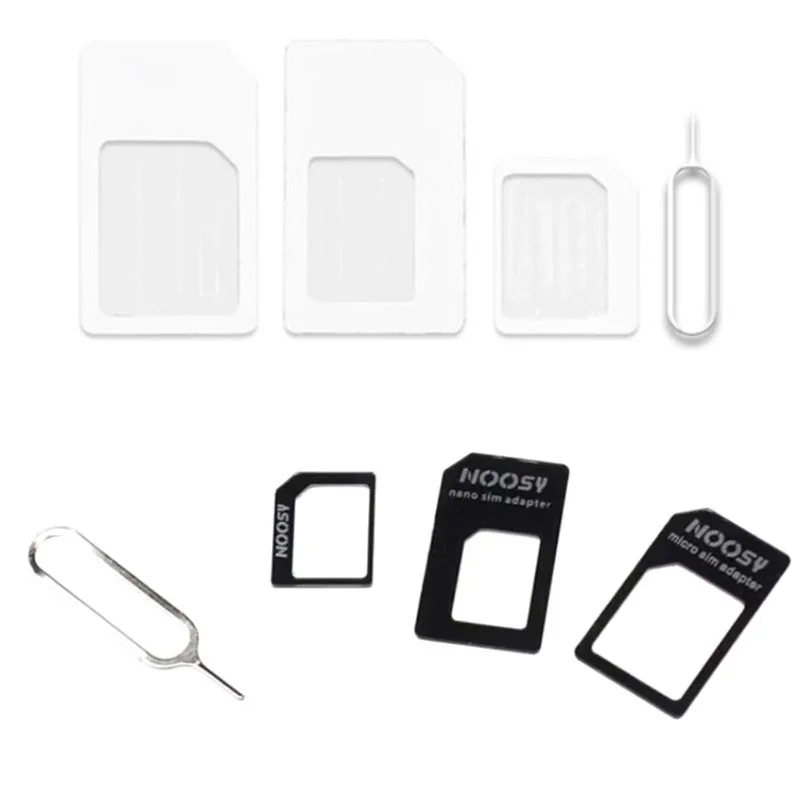 

Universal 4 in 1 Micro Nano SIM Card Adapter 4 In 1 SIM Convert Kit With Sim Card Needle For iPhone Huawei Xiaomi Mobile Phone