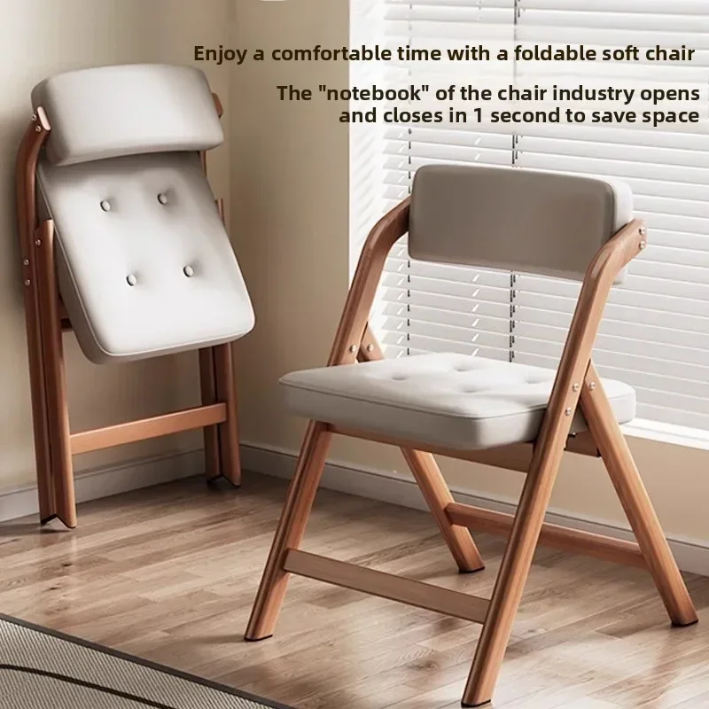 Stable Foldable metal dining chair soft bag dining table and chair antique thickened small stool new backrest chair