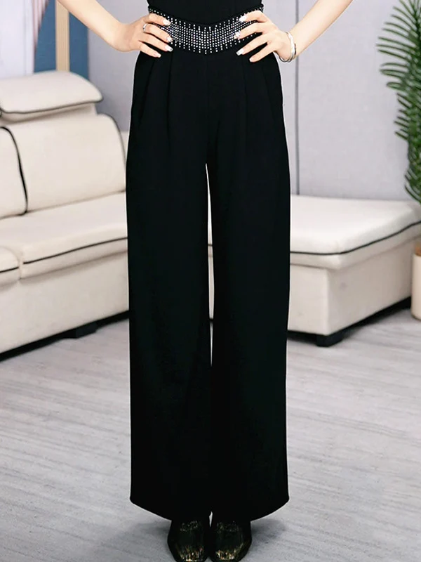 modern-dance-training-clothes-women's-high-waist-wide-leg-pants-glittering-drill-body-shape-fitness-exercise-sportswear