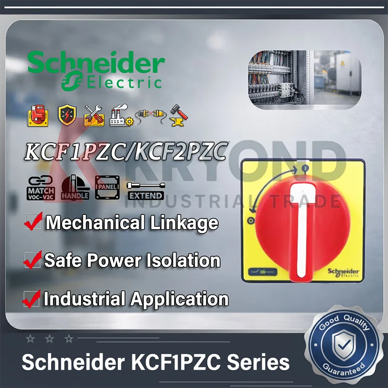 

Schneider KCF1PZC Isolator Switch Handle Kit for VCF02C Panel Mount VZ17C Shaft VZ7C Auxiliary Contact for Electrical Cabinet