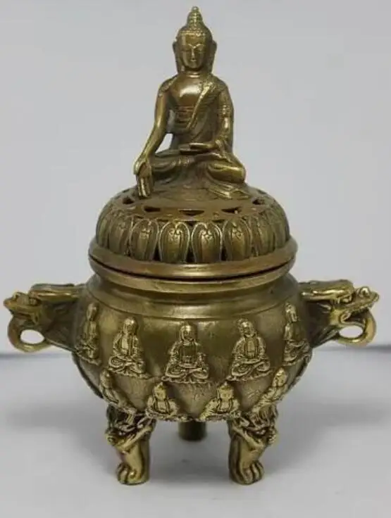 collectable Bronze Statues Dragon Kwan-yin Buddha Incense Burners /Censer Statue