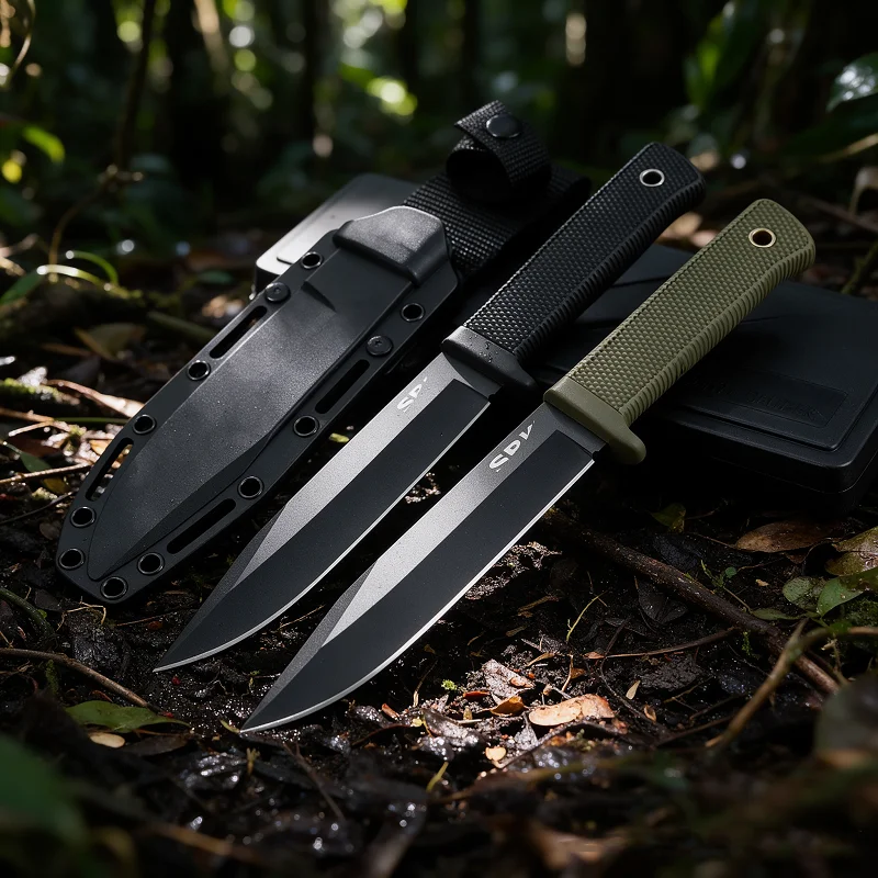 1PC Outdoor beauty knife, high hardness, sharp and durable, self-defense, mountaineering, fishing, hunting.