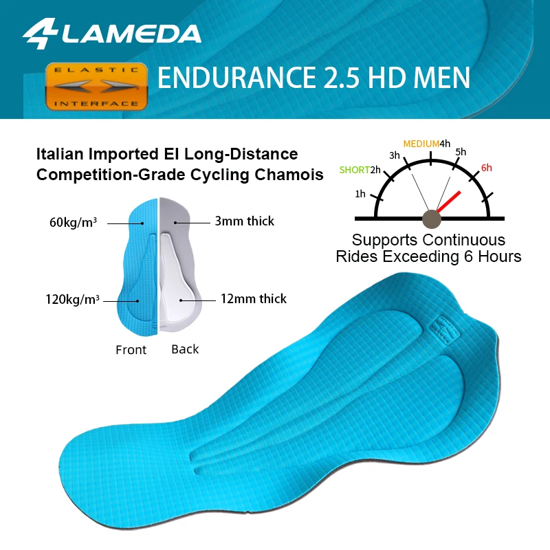 LAMEDA Men's Double Layer Fleece Bib Tights for Winter Cycling | Thermal Insulated Padded Cycling Pants with Suspenders