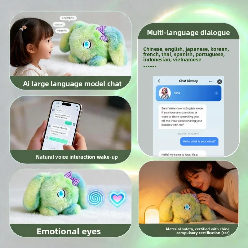 Image 5: Peluche interactive intelligente avec conversation vocale, yeux LED, compagnon émotionnel, robot, animal de compagnie électronique