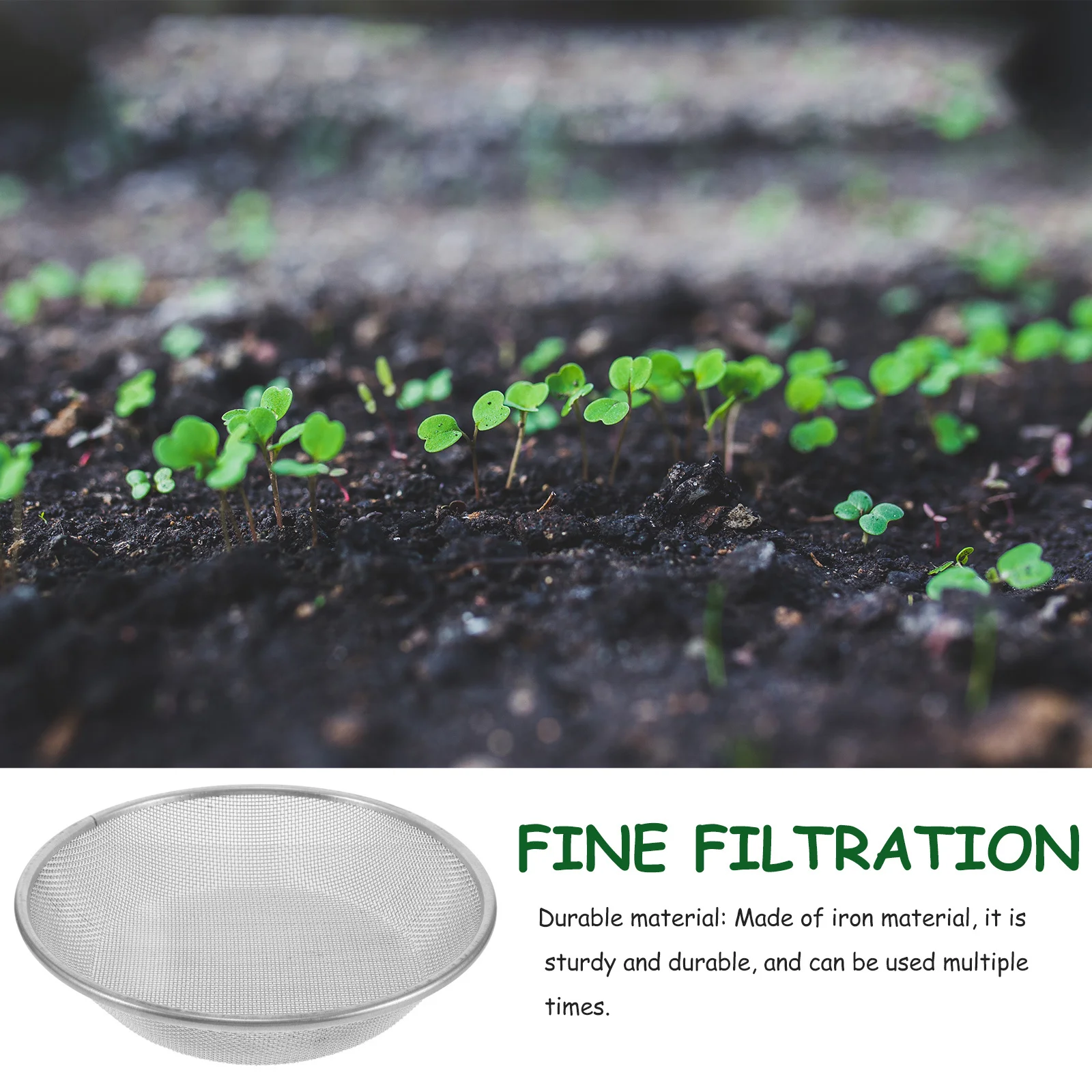 

Dirt Garden Sieve Soil Sifter Stainless Steel 30Cm Sand Compost Screen Fits 5 Gallon Bucket Mesh Garden Riddle Sifting Pan