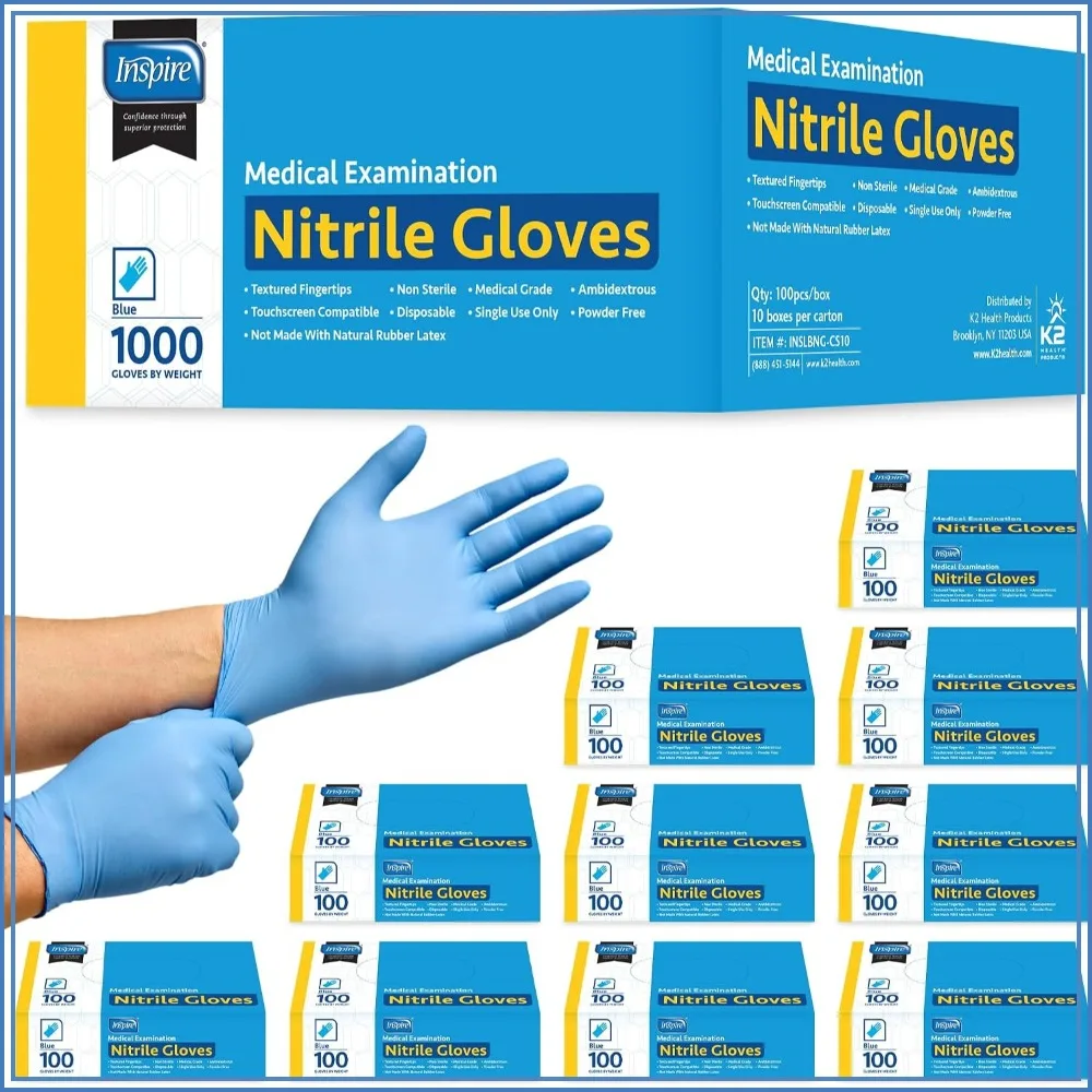 

Nitrile Exam Gloves | Stretch Light Blue | 4.5 Mil Disposable Latex Free Medical EMT