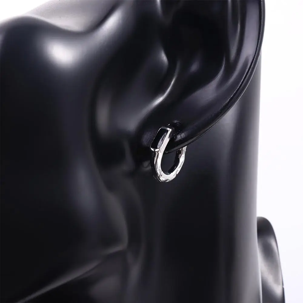 Подарок меньшинств в стиле панк, вечерние серебряные пластины, женские корейские серьги, мужские серьги-кольца, мужские аксессуары, пряжка для ушей