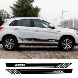 2pcs Car Side Skirts Stickers For Mitsubishi ASX Auto Vinyl Film Long Decals Decoration DIY Styling Tuning Accessories