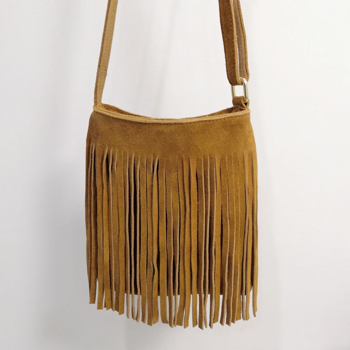 Female Genuine Leather Fringed Phone Side Sling Shoulder Bag 2025 Small Y2K Suede Nubuck Beach Ibiza Boho Gypsy Hippie Pouch Bag