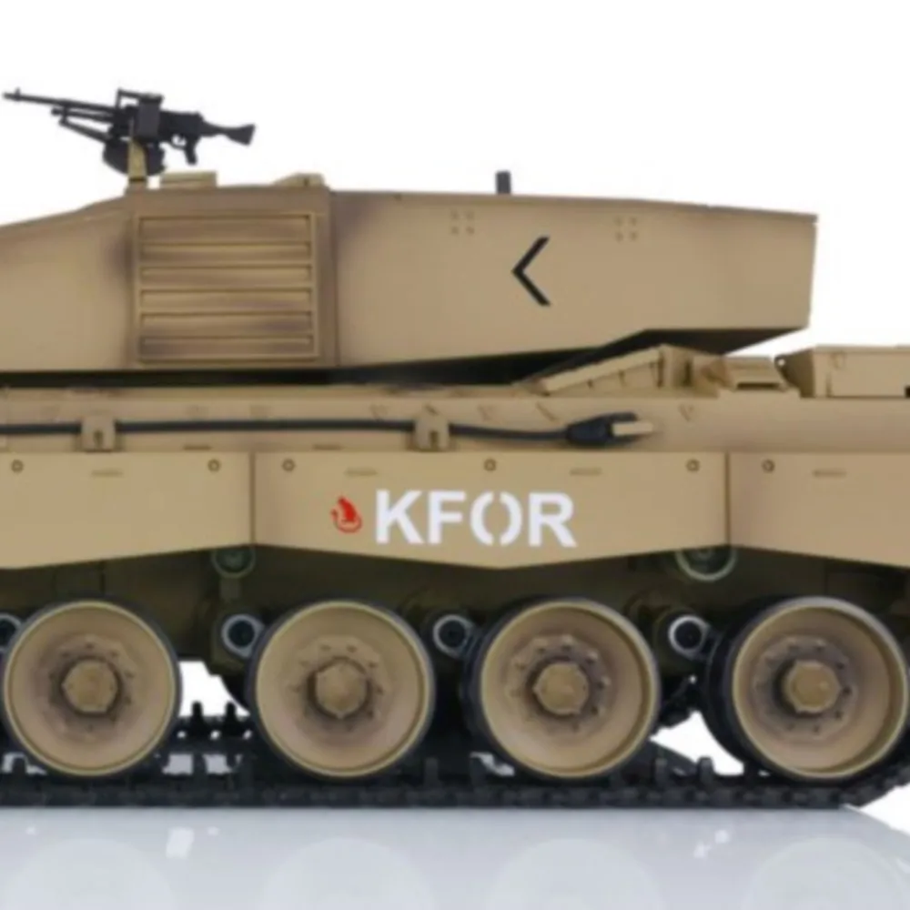 Heng Long 1/16 Escala 7.0 Plástico RC Tanque Challenger II RTR Modelo 2.4G 3908 Pintado em Amarelo Caixa de velocidades Rodas Unidade de Fumar Panzer