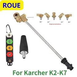 High Pressure Wash Gun Extension Wand For Karcher K2 K3 K4 K5 K7 With 180 Degree Pivoting Coupler Adapter And Nozzles