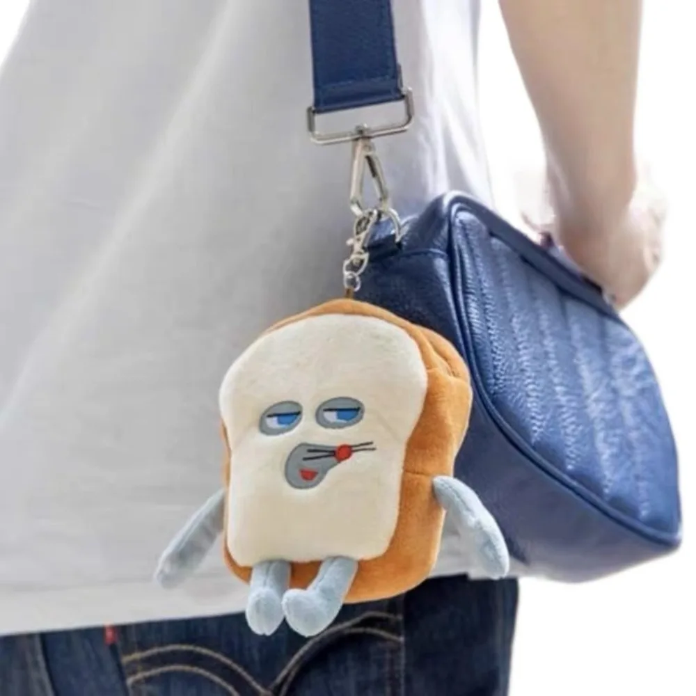 Thief Bread Plush Card Bag Cute Toast Shape Three-dimensional Storage Change Bag Pendant Keychain Pendant Holiday Surprise Gift