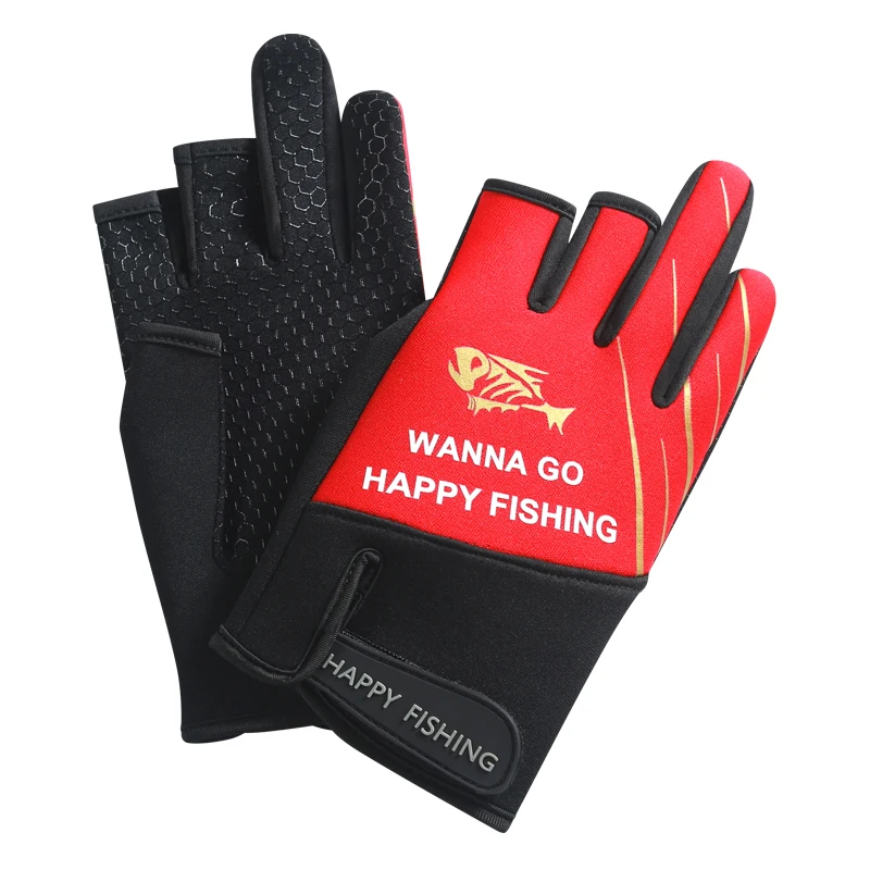 الخريف الشتاء ثلاثة أصابع قفازات الصيد المهنية الرجال روك الصيد عدم الانزلاق و طعنة واقية القيادة وركوب الخيل الإمدادات