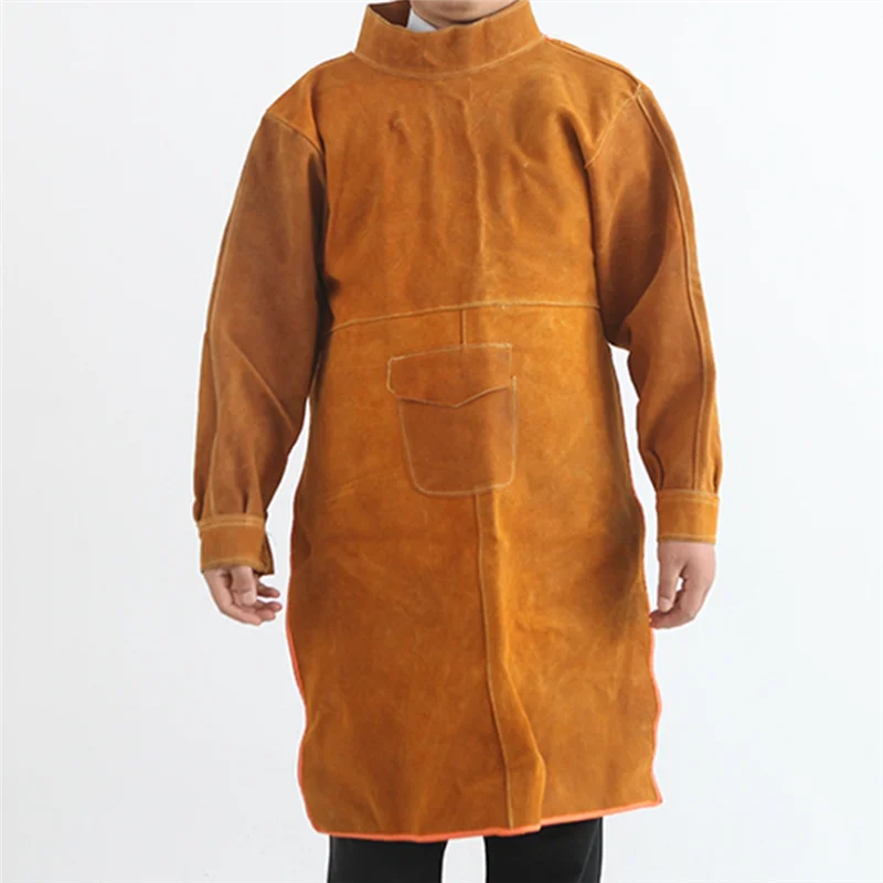 مريلة لحام طويلة شديدة التحمل من ABNO-105Cm ملابس واقية مثبطة للهب للرجال للحام