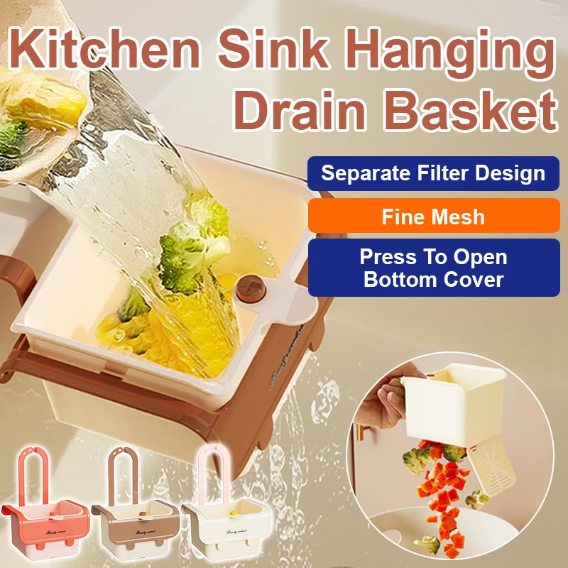 

Multi-Functional Faucet Hanging Basket, New Kitchen Sink Drainage Storage Bag,Bathroom/Kitchen Drain Rack Organizer,Space-Saving
