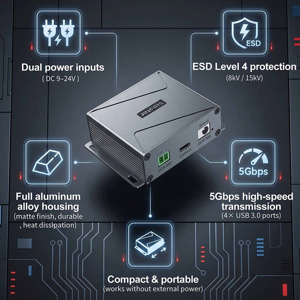 Hub USB de 4 Puertos con Puert - Usb C Hub reseña y precio