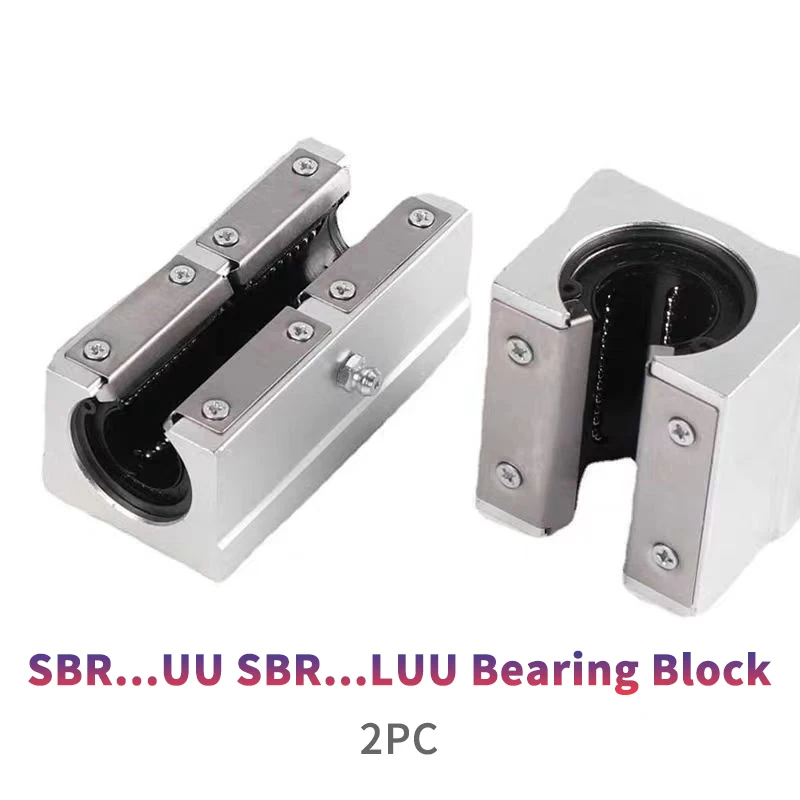 

2 шт. SBR12UU SBR16UU SBR20UU SBR25UU SBR12LUU SBR16LUU Блок подшипников Линейный подшипниковый блок Линейная направляющая Часть 3D-принтера с ЧПУ