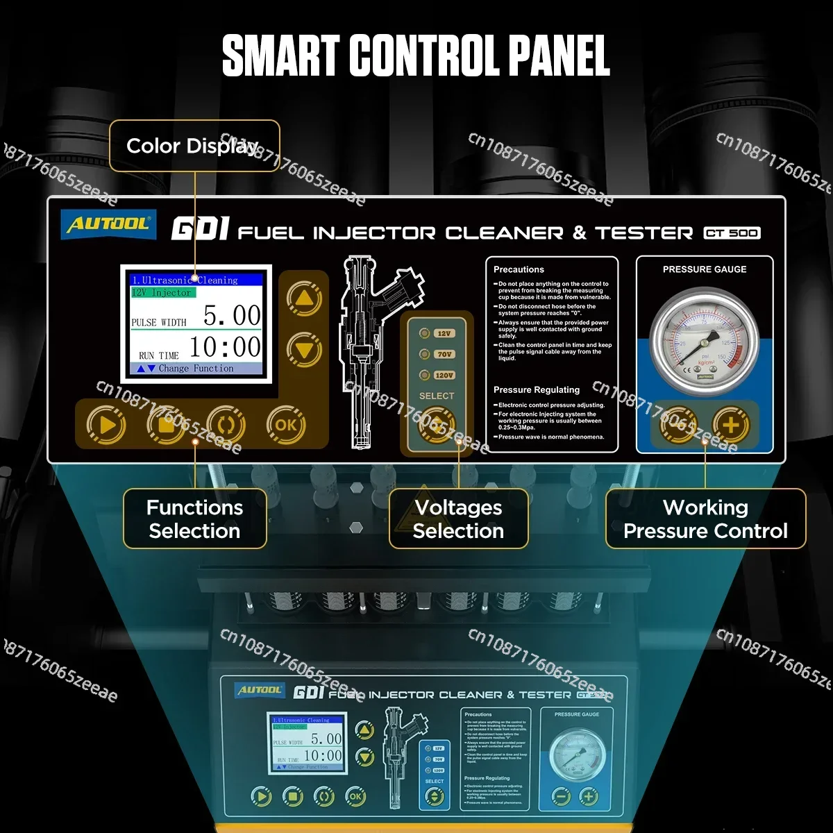 AUTOOL CT500 GDI EFI FEI Fuel Injector Cleaner & Tester Machine 6 Cylinders Fuel Injector Cleaner Tester for Car & Motorcycle