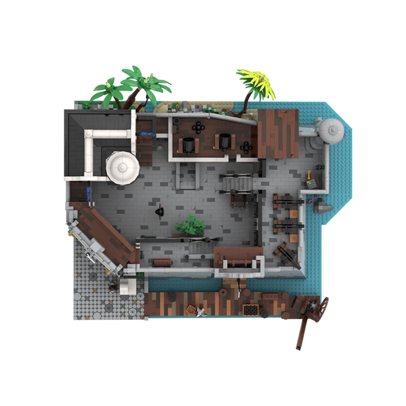 MOC Middeleeuwse serie Fortín La Mur Zagreb Modulaire architectuur Bouwsteenmodel Technische stenen Assemblage Speelgoed Kerstcadeaus