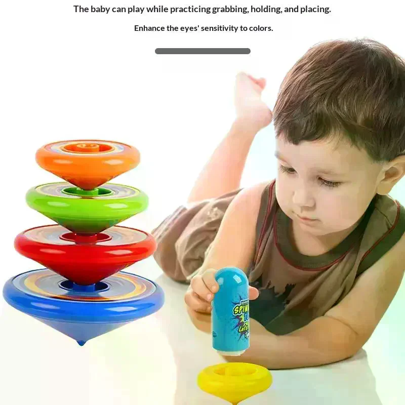 Five-Layer Stacking Spinning Top Launcher Gyroscope Set Toy Parent-Child Interactive Spinning Top Toy for Boys and Girls