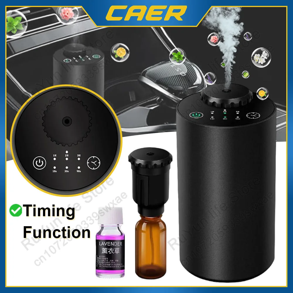 

Caer Waterless Essential Oil Diffuser Aluminum Alloy Cordless Aromatherapy Diffuser with Timing/3 Mist Levels Car Air Freshener