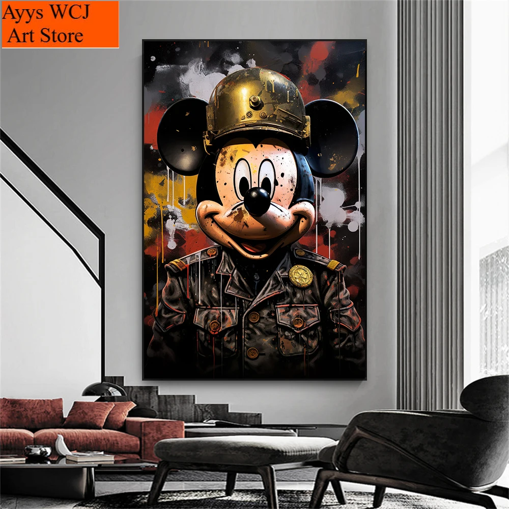 1pc frameless canvas painting Disney Casual Mickey Mouse Can