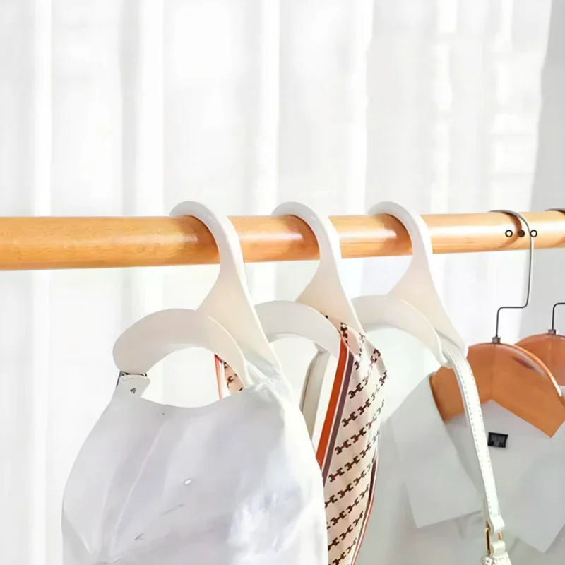 3/5pcs Widen Plastics Hanger Connection Hook Stackable Space Saving Storage Multifunctional Bag And Hat Hanging Rack