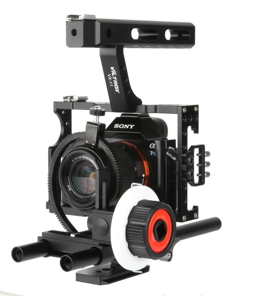 VX-11 Video Rod Rig Camera Cage Camera Stabilizer & Follow Focus Matte Box for A9 A6500 A7III A7R DSLR