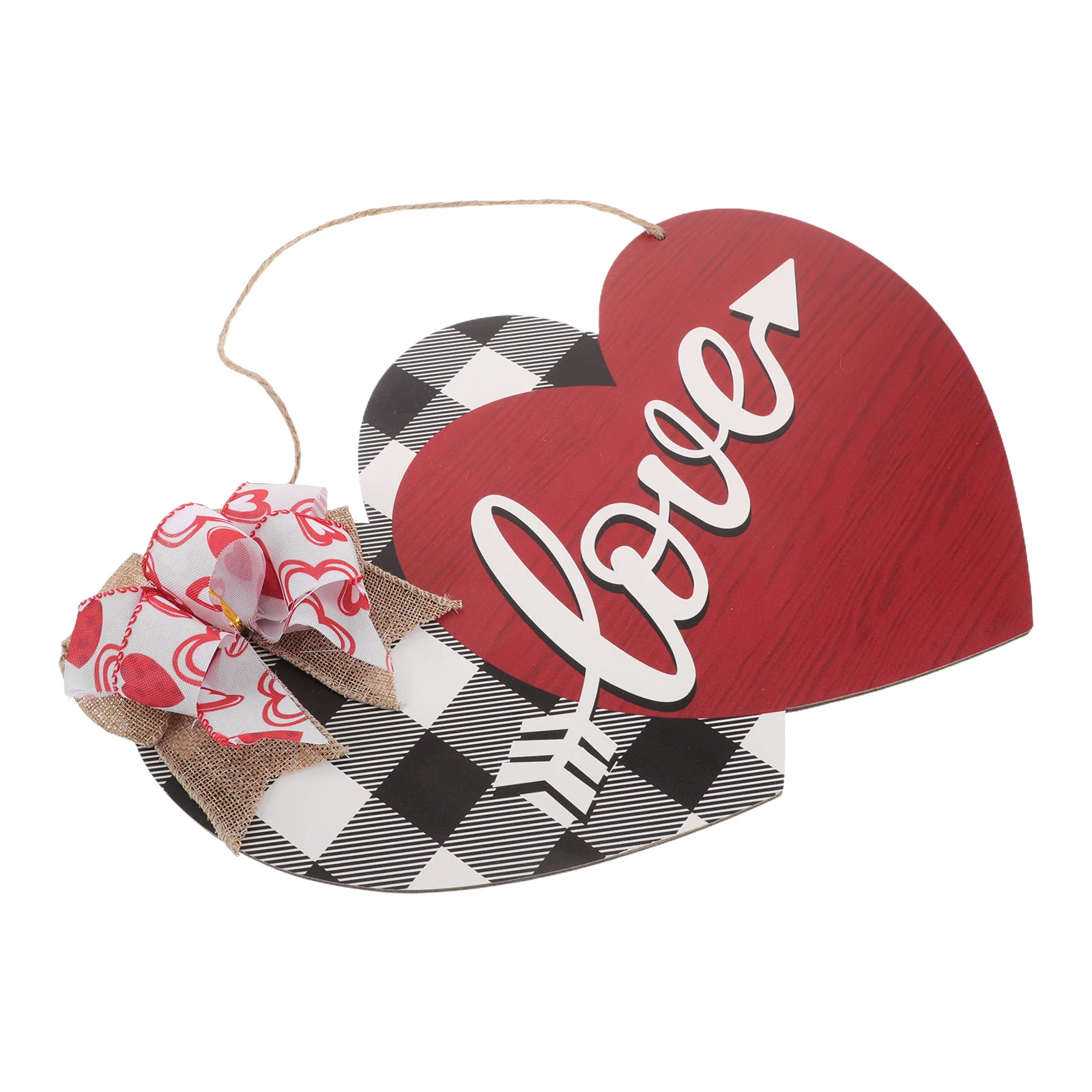 

Valentines Day Double Heart Hanging Ornament Wooden Door Sign Wall Decor Romantic Decoration Heart Door Decor Valentine