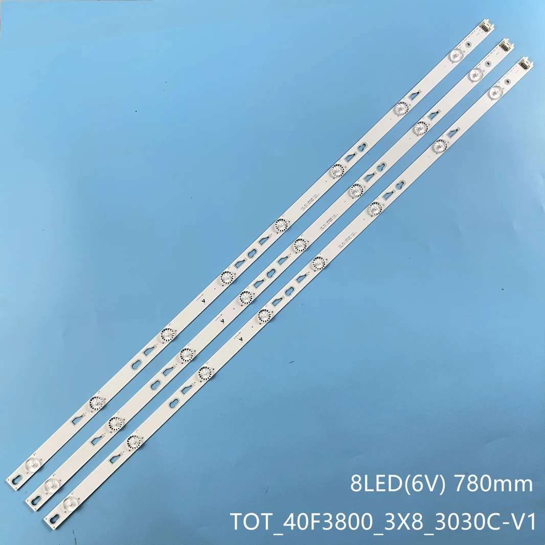 

LED Backlight strip 8 lamp For TCL 40'' TOT_40D2700_3X8_3030C_4S1PX2 4C-LB400T-YH5 FLTV-40T11 40FA3204 42M4080A 4c-lb400t-yhs