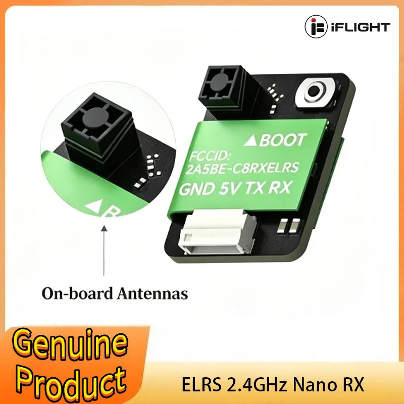 IFlight ELRS 2.4GHz/915MHz Nano RX Open Source Receiver W/ 70mm 40mm Antenna Dual-Band for RC FPV Racing Drone
