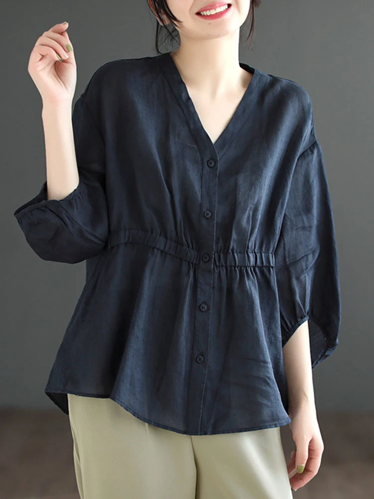 Max LuLu 2023 Korean Elegant Blouses Womens Summer Fashion Loose Linen Big Size Shirts Ladies Casual Luxury Vintage Classic Tops