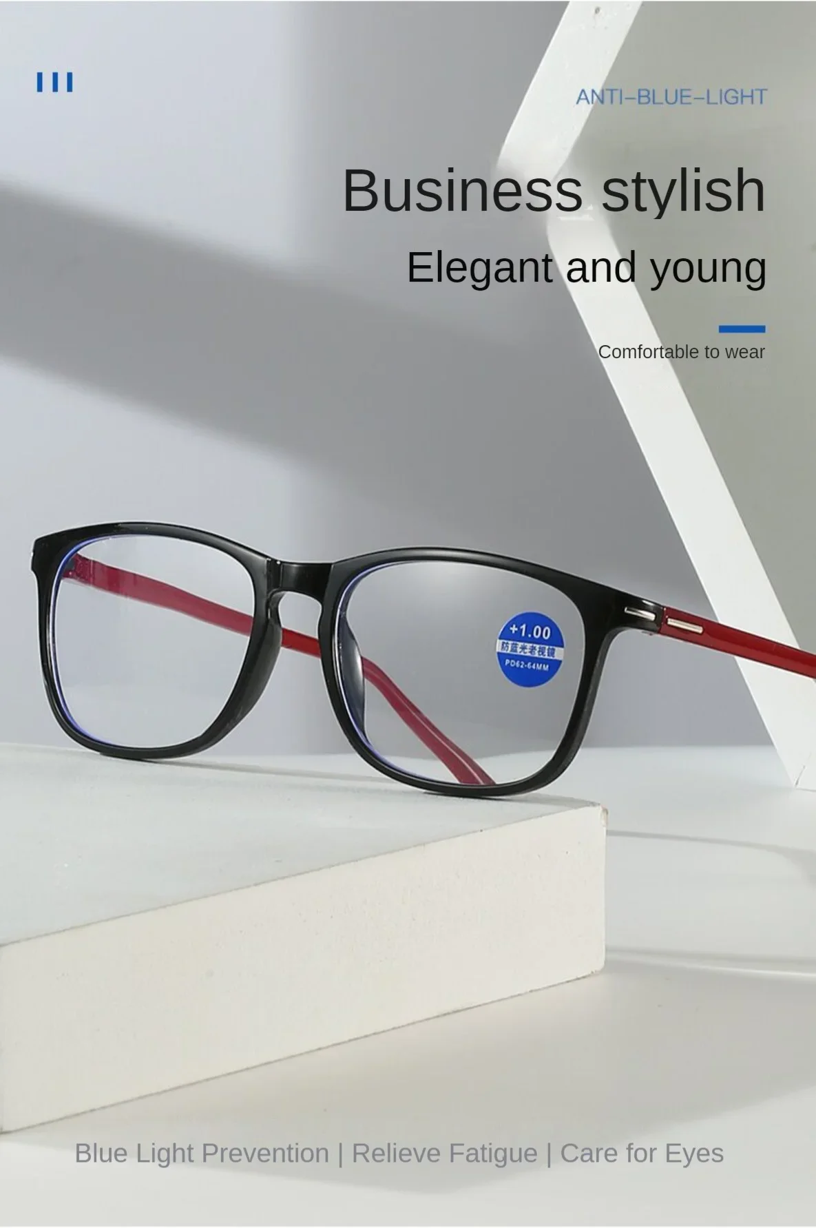 Presbyopie-Brille für Mann und Frau, Unisex, bequeme Brille, ultraleichte, blockierende HD-Lesebrille gegen Blaulicht – Detail 4