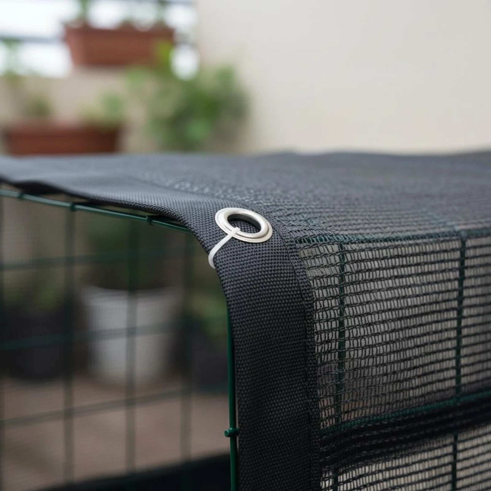 Tunnel Canopy Cover Bendable Frame Rain Shelter Canopy Mesh Gazebo Metal Eyelets Screen House Rectangular Shape