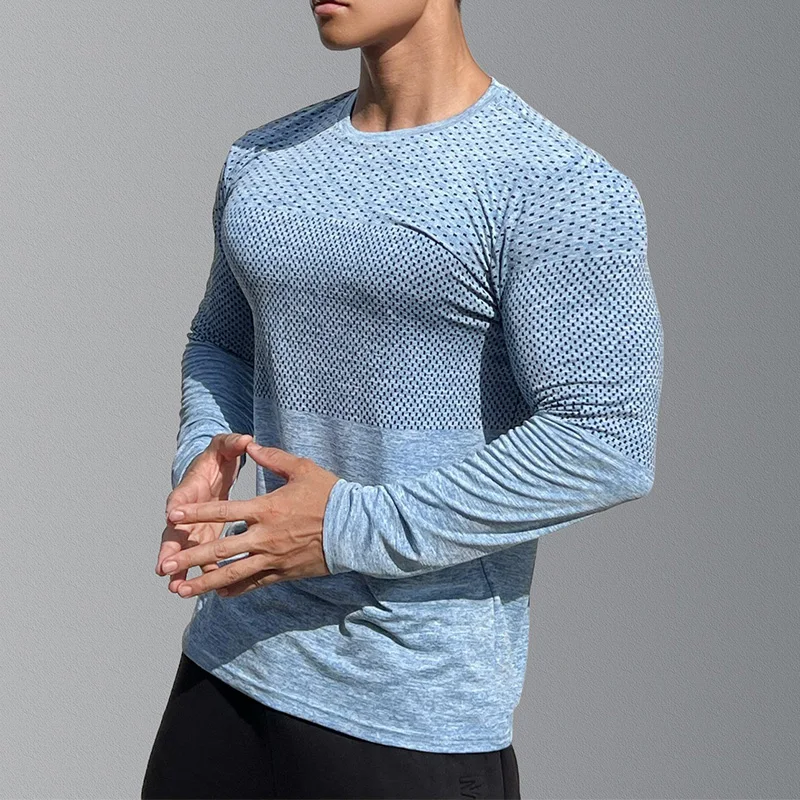 Men Autumn Long Sleeve T-shirt Gym Fitness Training Bodybuilding Tees Tops Male Running Sport men Shirts Men T-shirt